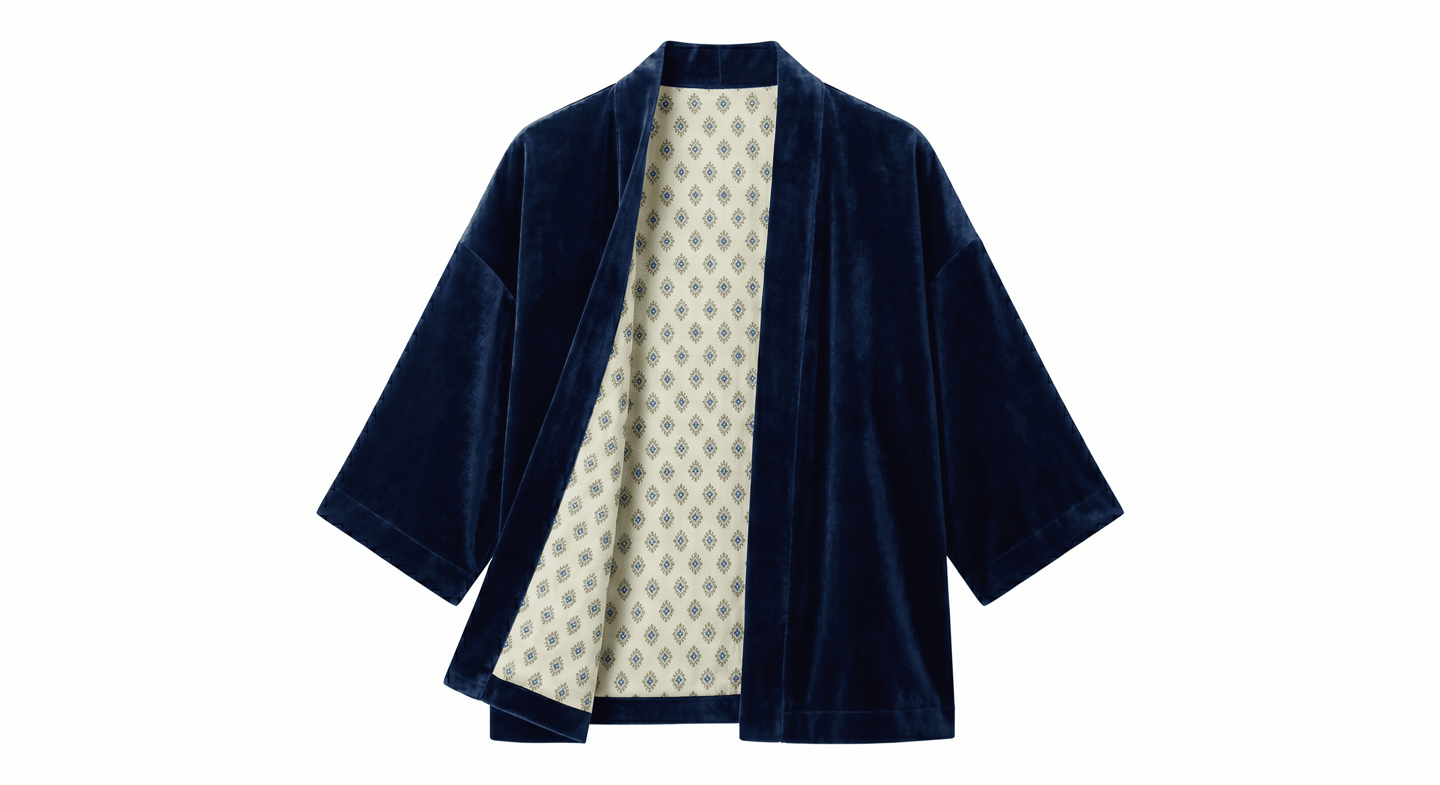 Blue Velvet Velvet Suzani Jacket for Women Odhvica front view